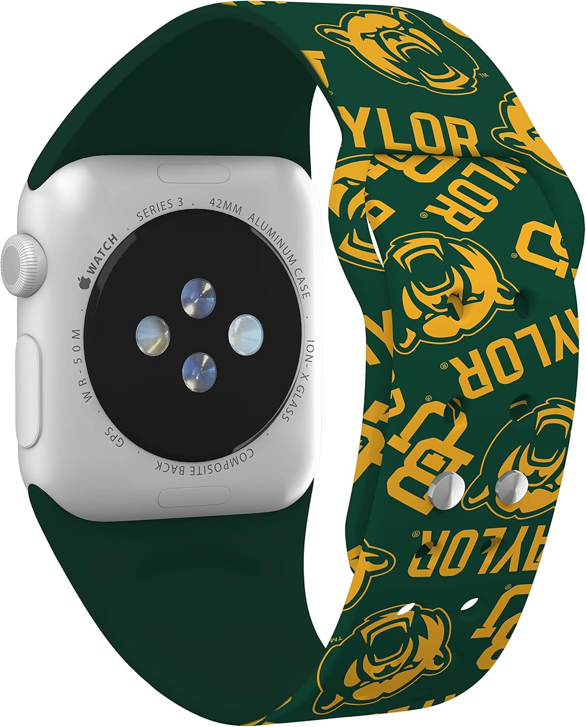 AFFINITY BANDS Baylor Bears HD Combo Package Compatible with Apple Watch and AirPods Gen 1 & 2 (42/44/45/49mm (46mm Series 11) Long Random)