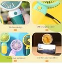 Cute & Powerful Rechargeable Portable Handheld Mini Pocket Fan with 3 Speed Control for Office, Home, Kitchen and Travelling and Makeup purpose face drying or setting makeup (Multicolour) gallery image