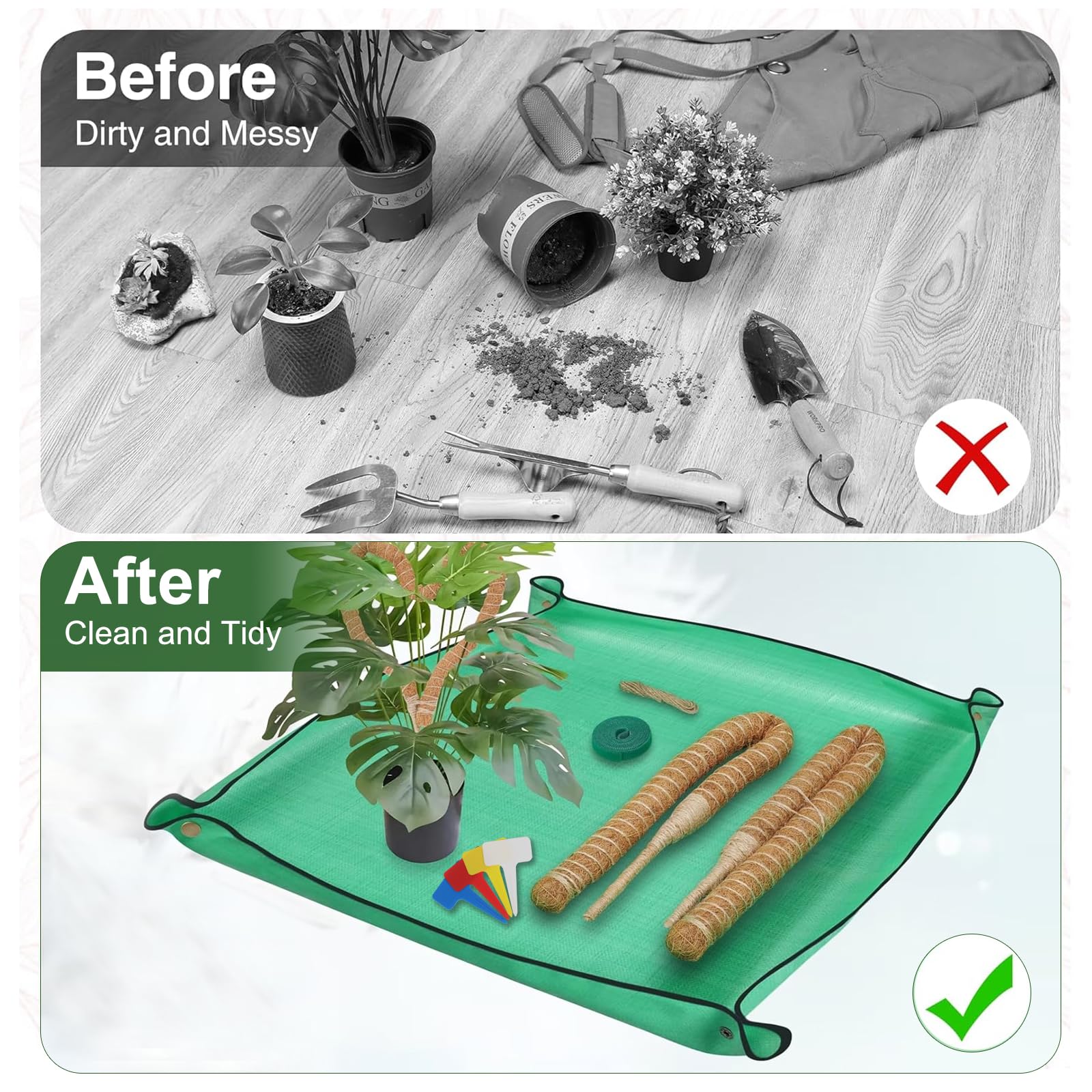 Utensili da giardinaggio resistenti con borsa per attrezzi da giardino, set di 10 attrezzi da giardino, regalo per la festa della mamma, regali di giardinaggio per donne amanti del giardino