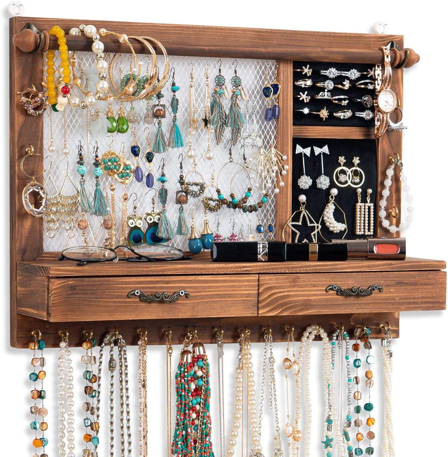 TrAdE Shop Traesio - Organizzatore Organizer Di Gioielli Da Appendere Doppio Lato 72 Tasche Jewellery