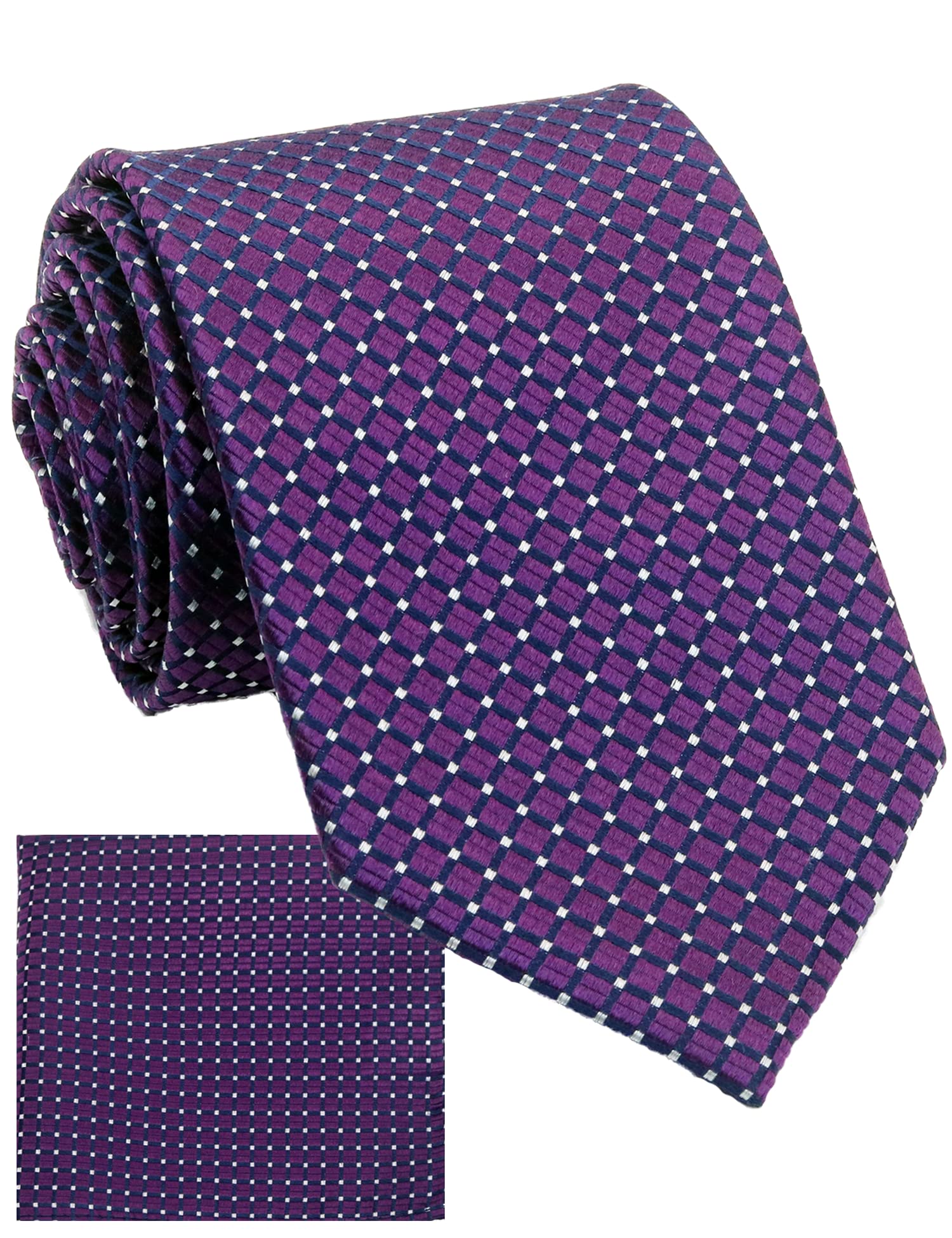 WITZROYS100% Silk Ties Necktie Set for Men Handmade Tie and Pocket Square Set with Gift Box