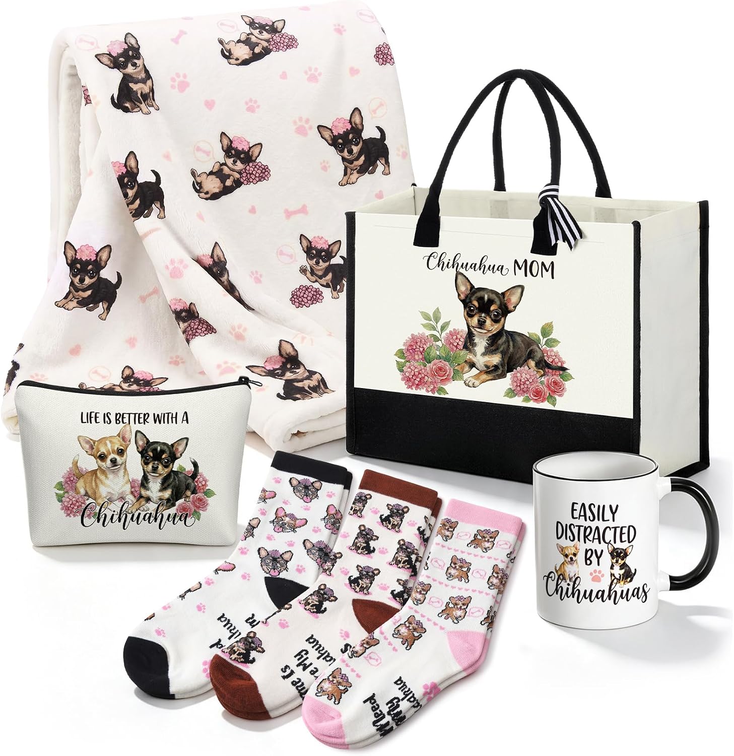 Dansydaisy 7 Pcs Chihuahua Gifts for Women, Dog Mom Gift Set