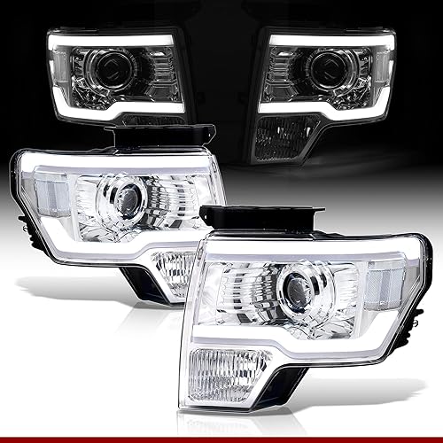 AJP Distributors Carcasa cromada LED DRL Tubo Bar Proyector de conducción Faros Parachoques Lámparas Conjunto Izquierdo+Derecho Compatible/Reemplazo