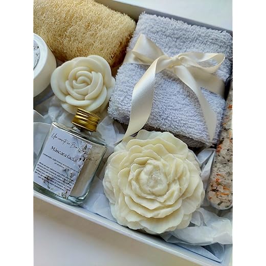 Caixa Presente Feminino Chá Branco - Presente para mãe, filha, madrinha, aniversário, maternidade, amigo secreto, natal, amiga, vó, celebrações, kit Spa e autocuidado