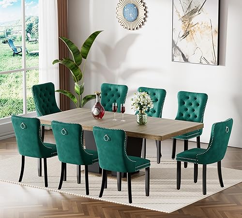 Miniatura 12 de SSLine Juego de mesas de comedor extensibles de 94.5 pulgadas para 6 personas, juego de mesa de comedor de 7 piezas, modernas mesas de cocina Blanco