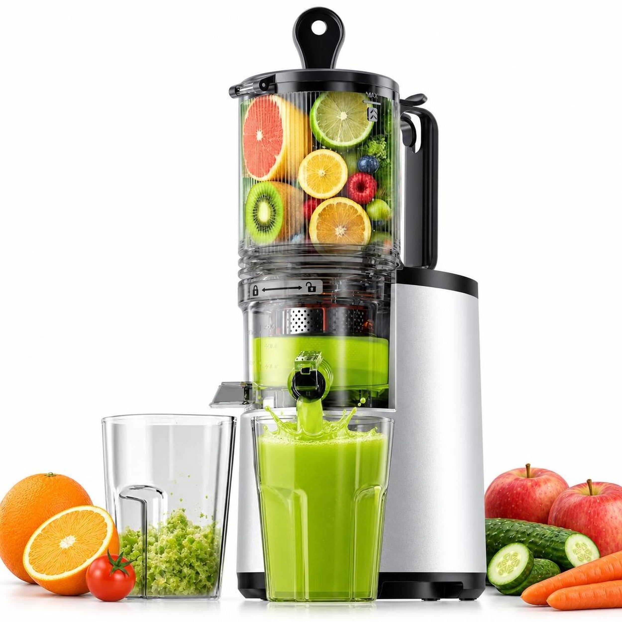 EUHOMY Cold Press Juicer, 5.5' Large Feed Chute Juicer Machines