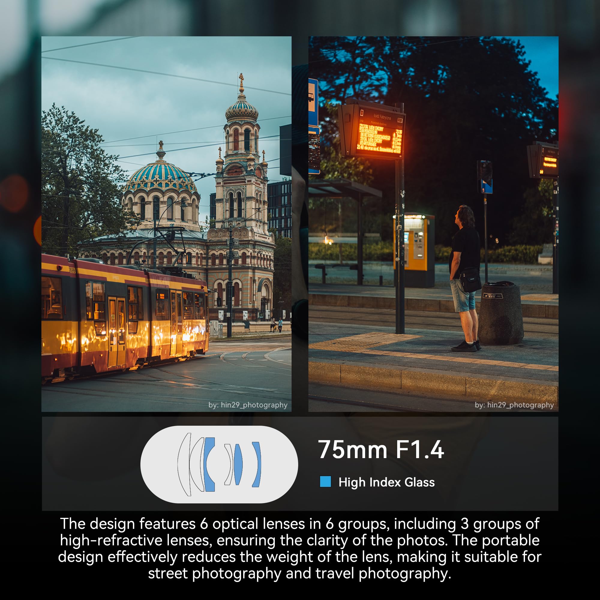 Objectif 7artisans 75 mm f/1.4 Plein Format Manuel à Grande Ouverture 38,4°, Compatible avec Les appareils Photo Hybrides Sony à Monture E FX3, FX30, A1, A9, A7m, A7r, A7s, A7c.