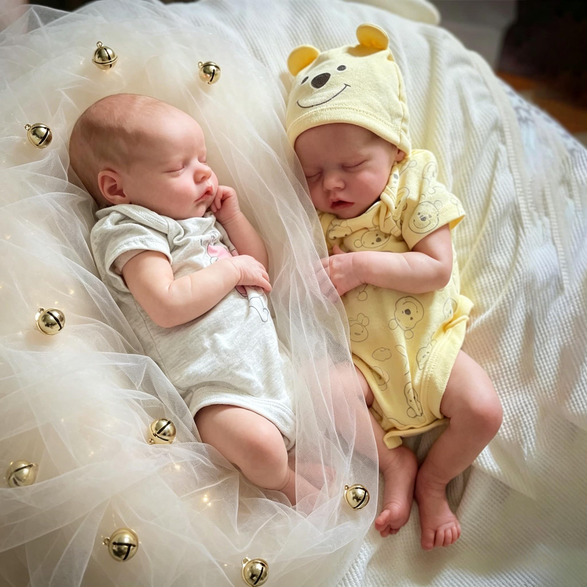 45 cm silikonowe lalki Reborn Baby Dolls Twins Girls Realistyczne miękkie winylowe ciało bliźniaczki siostra lalka bobas realistyczny noworodek śpiące dziewczyny bliźnięta lalka niemowlęca