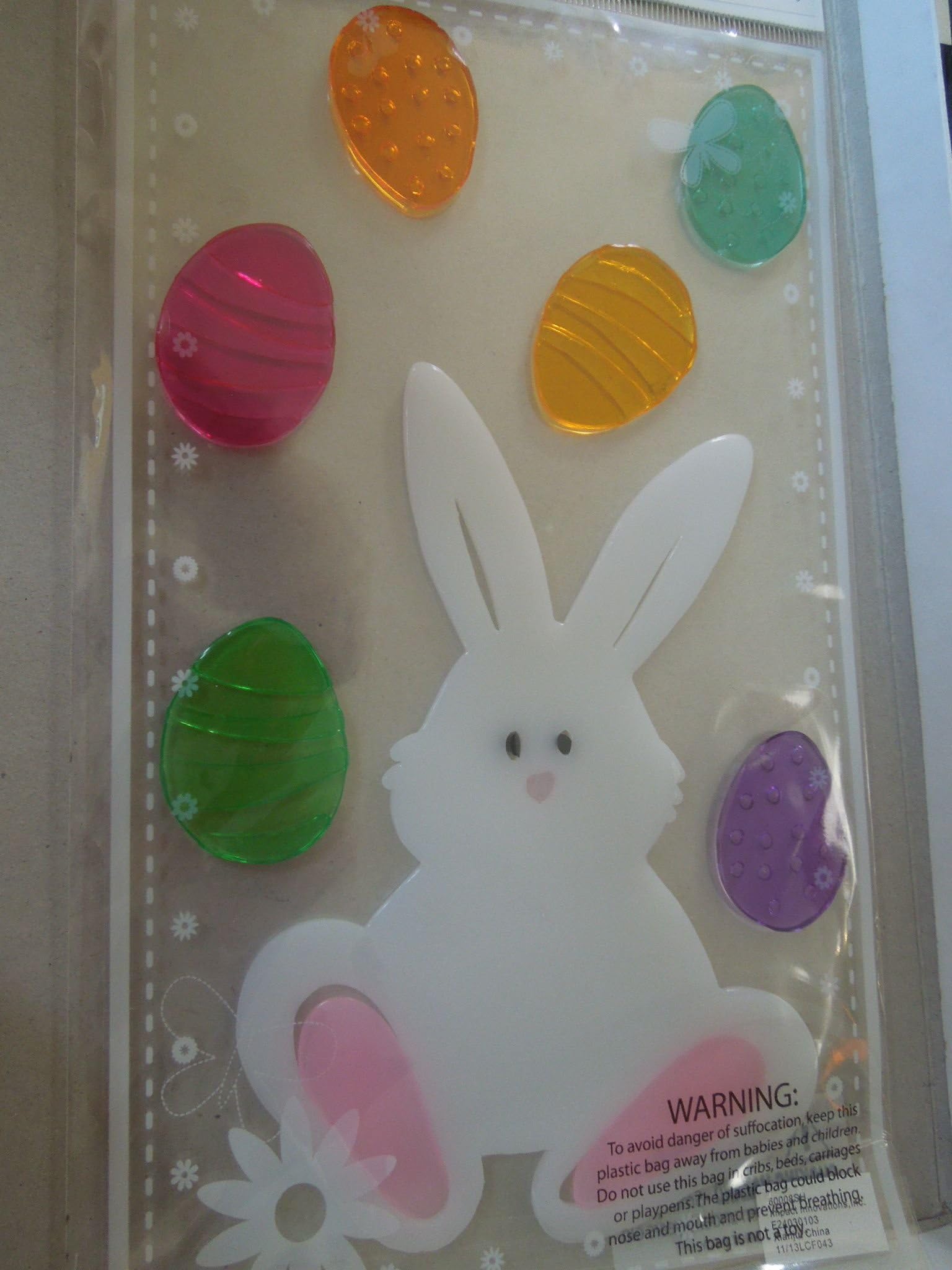 Easter Window Gel Clings 1 bunny + 6 eggs