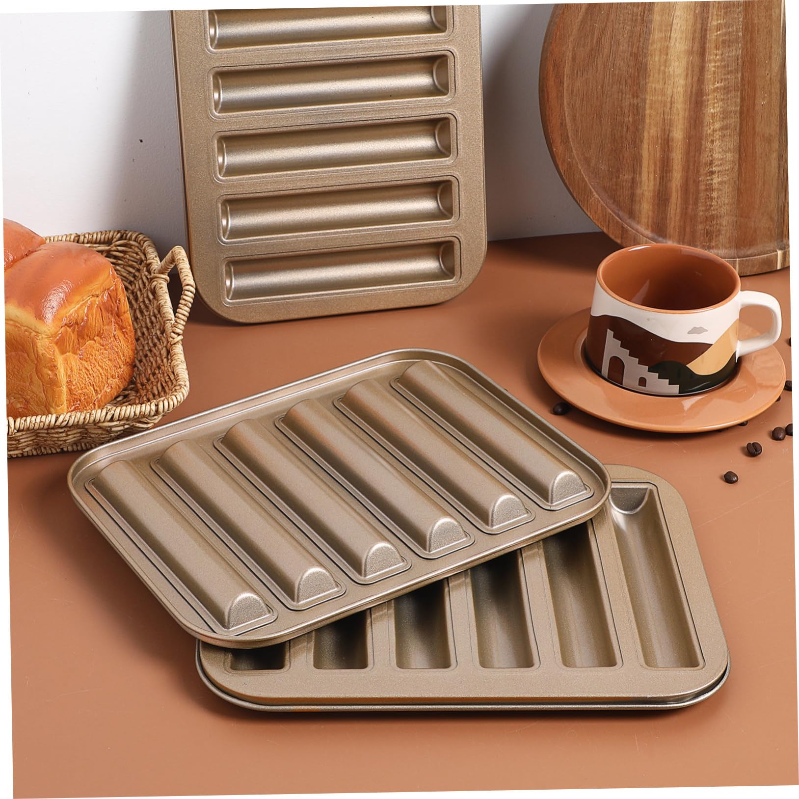 STOBAZA 3 Piezas Molde para Hornear de Metal Antiadherente Molde de Cavidades para Bizcochos y Galletas Herramienta de Repostería para Horno Fácil de Limpiar para Pan y Postres Caseros