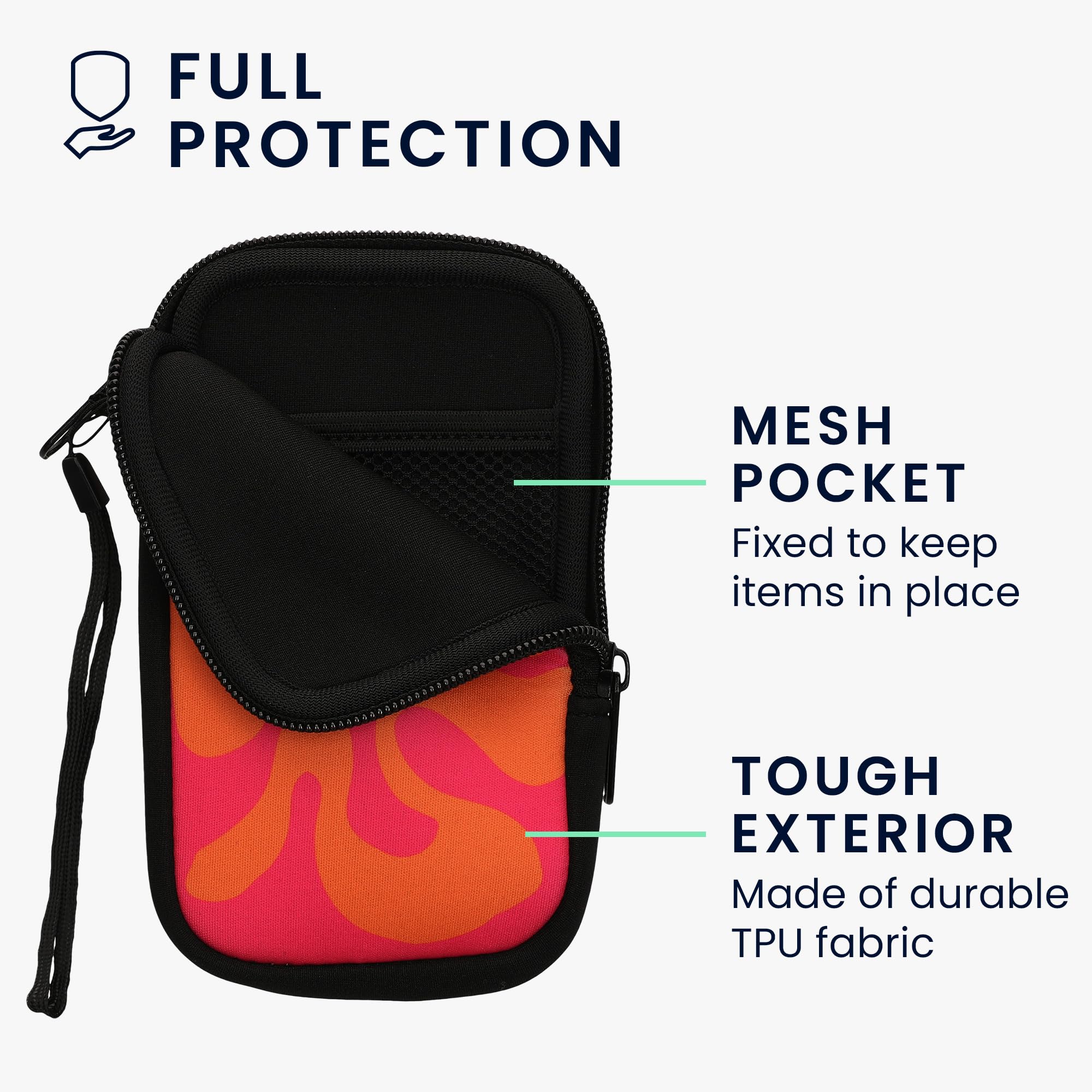 Custodia Neoprene Per Smartphone - Astuccio Con Zip, Protezione Antiurto, Bianco/Nero - Foto 11