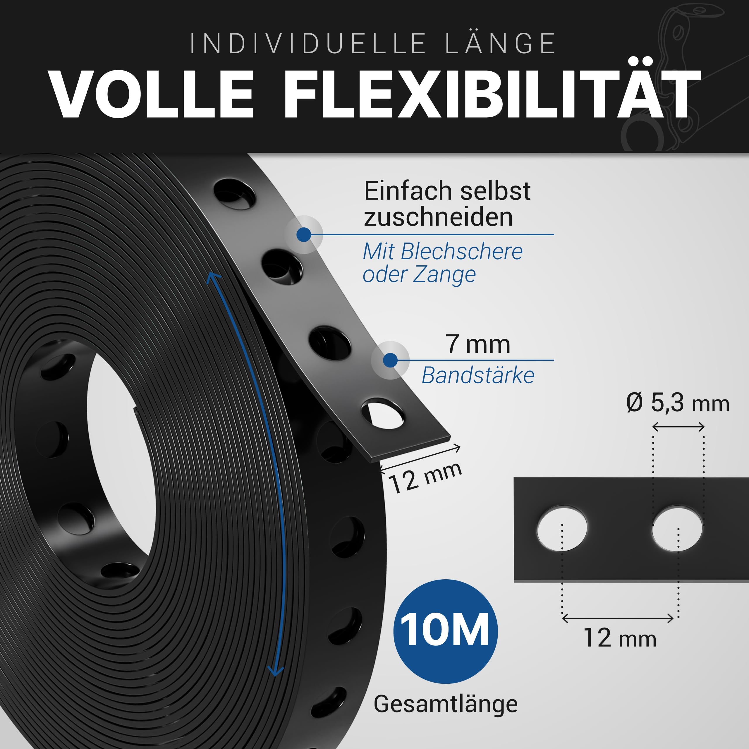 Nastro Forato Di Montaggio Zincato 12 Mm O Rivestito In - Foto 9