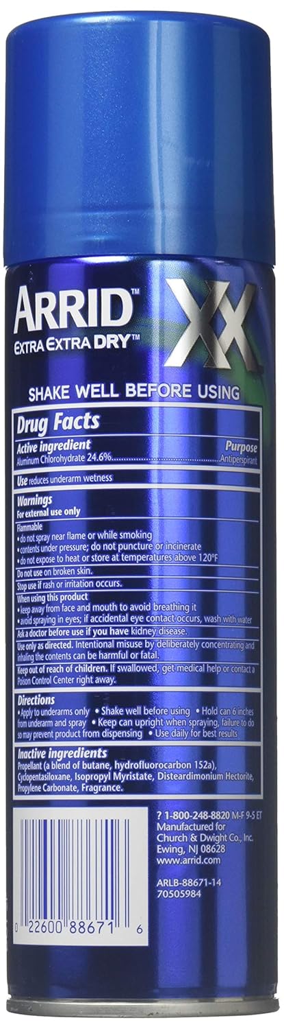 ARRID XX Ultra Clear Anti-Perspirant Deodorant Spray, Ultra Fresh 6 oz (Pack of 10)