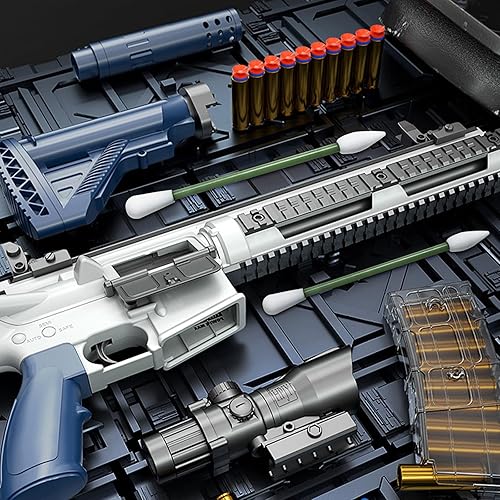 Miniatura 6 de 4 hisopos de limpieza de pistola táctica, kit de limpieza reutilizable y universal, cuatro en uno, incluye caja de almacenamiento y cepillo de