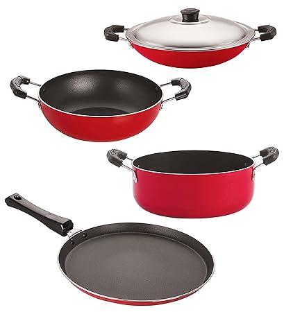 Nirlon nonstick Aluminium Utensils Set of 4 Pieces for Kitchen (FT10_KD11_AC_CS24)