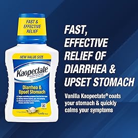 Kaopectate Vanilla Multi-Symptom - Diarrhea Medication for Adults with Bismuth Subsalicylate, Anti-Diarrhea Medicine for Stomach Relief - 11oz (Pack of 2)