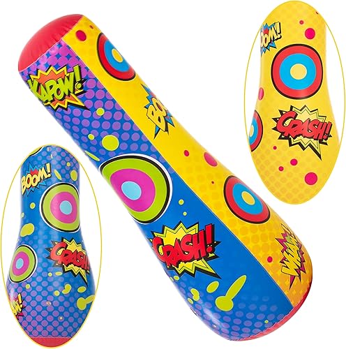 Miniatura 8 de JOYIN Saco de boxeo para niños, saco de boxeo inflable de doble cara de 47 pulgadas con acción de rebote (1 unidad)