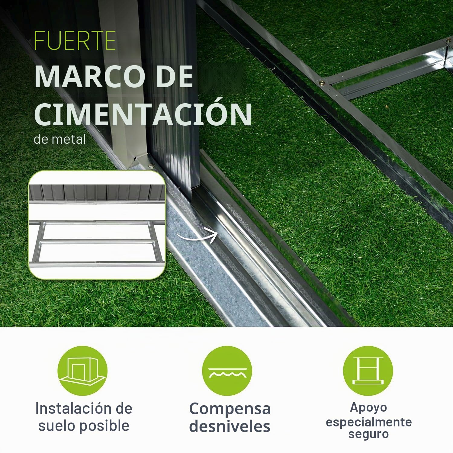 Juskys caseta metálica para Herramientas XXL 15m³ con Techo a Dos Aguas, Puerta corredera y cimentación - 277 x 319 x 192 cm - Antracita - cobertizo metálico para jardín