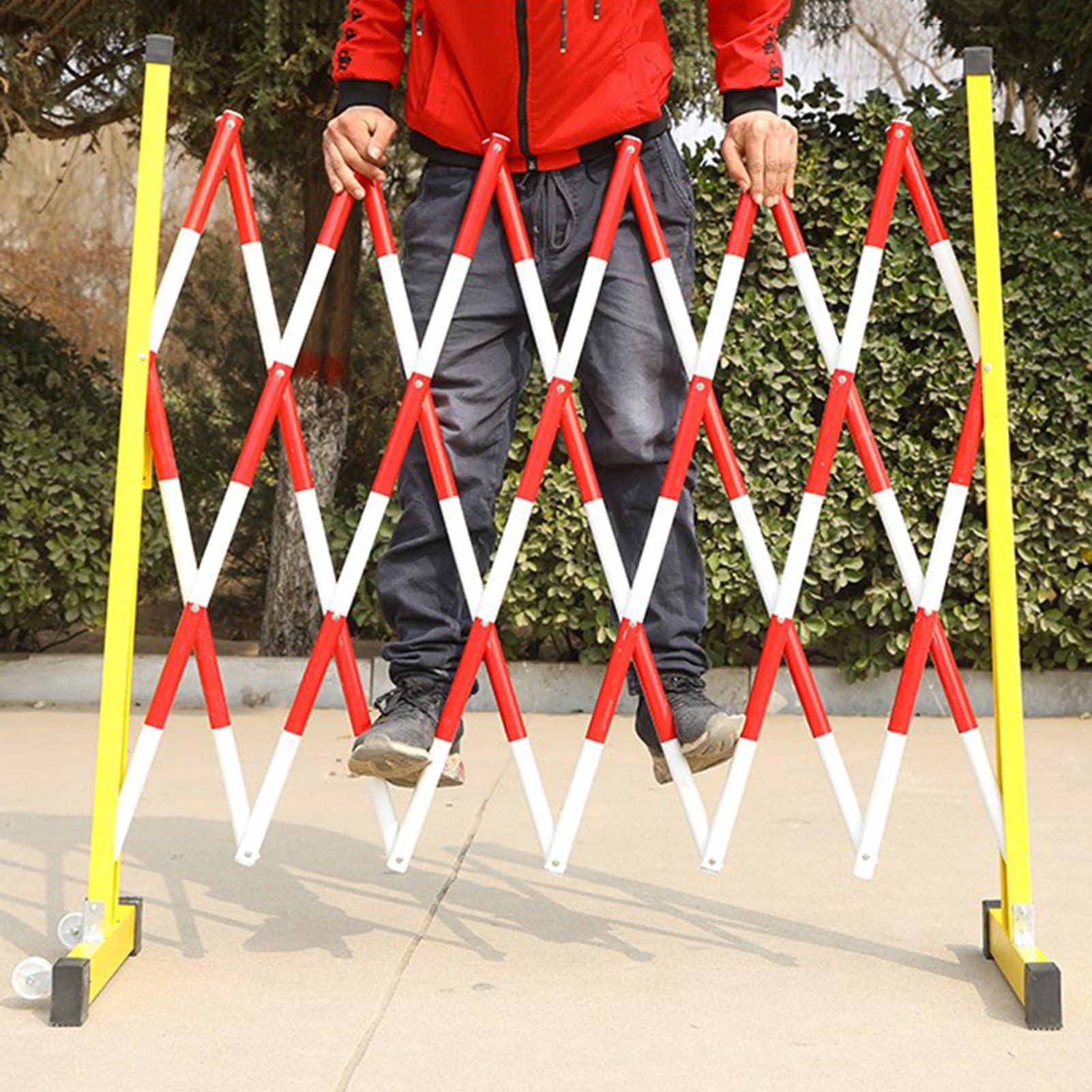 Barrière de sécurité rétractable et Portable - Clôture routière Pliable sur Roues pour Une sécurité et Une Protection accrues des chemins, écoles, fermes et événements
