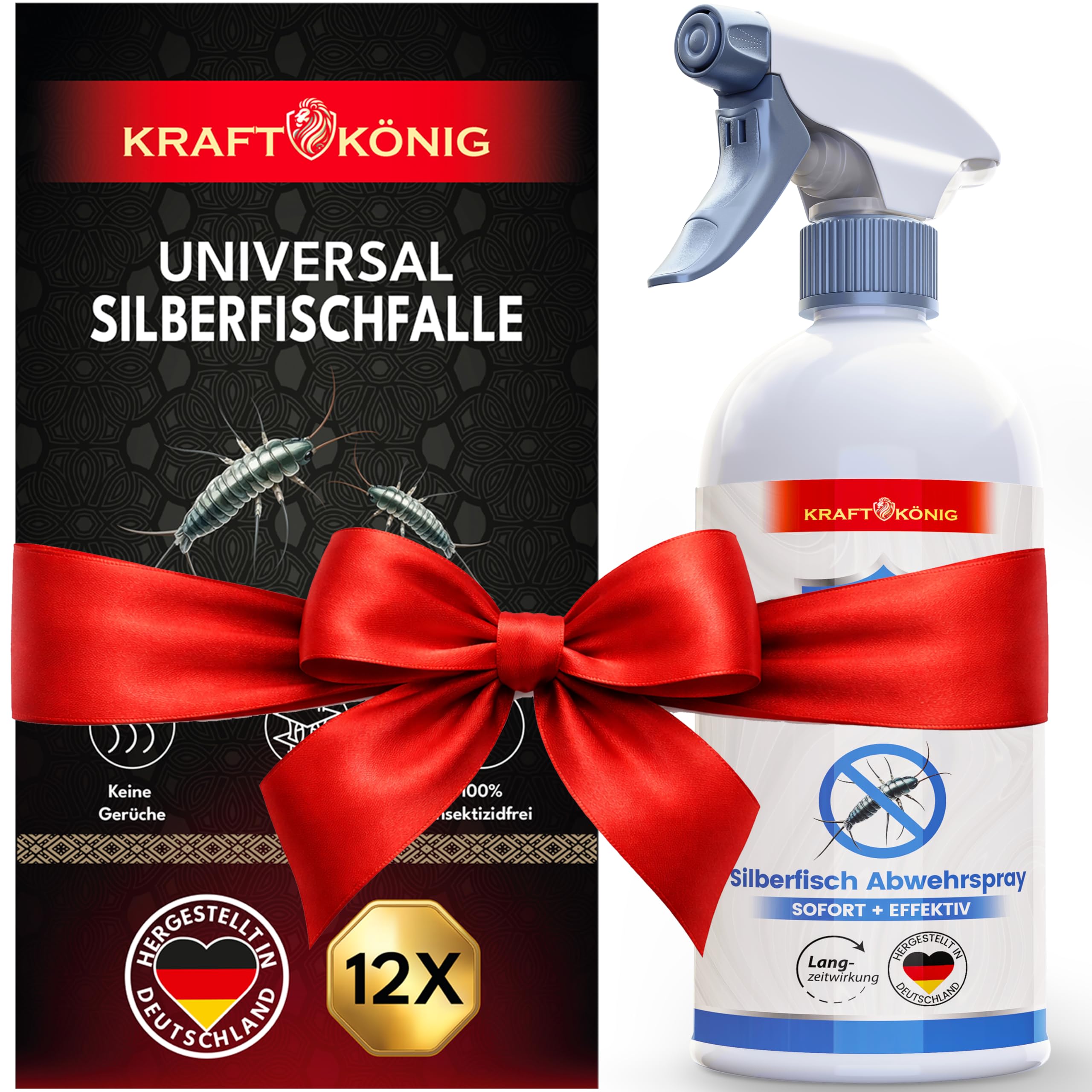 KRAFTKÖNIG Silberfischfalle + Silberfisch Spray Set