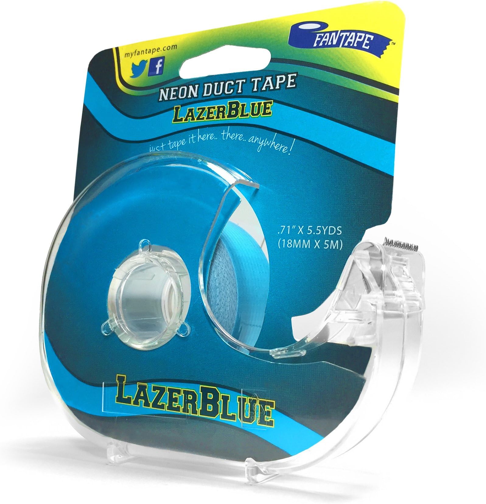 FanTape Lazer Blue Mini Neon Duct Tape - 5 Pack, 71" x 5 yd (FTN5BLU)