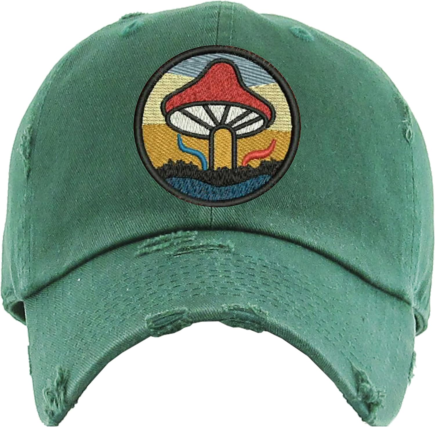 Mushroom Embroidered Dad Hat Vintage Adjustable Cute Cap