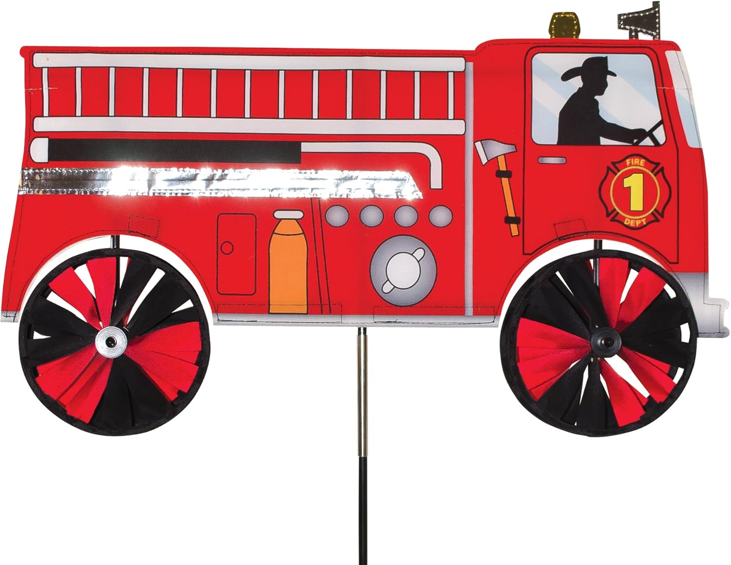 In the Breeze 2509 Fire Truck Ground Spinner-Garden Decoration