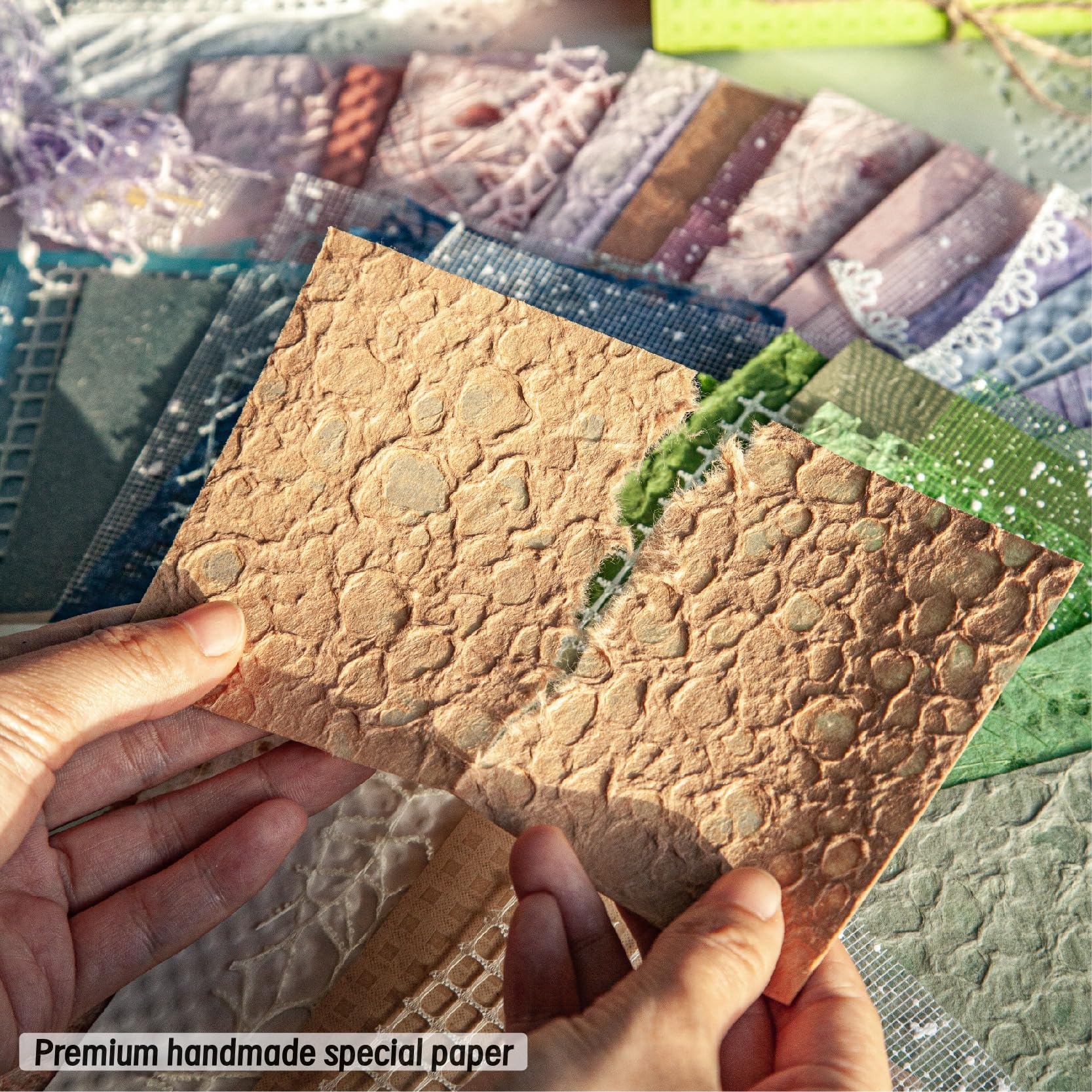 96 szt. teksturowanego papieru do scrapbookingu i tkaniny siatkowej, 6 opakowań mieszanych dekoracyjnych papieru rzemieślniczego do scrapbookingu, kul, śmieci, dziennika, decoupage, kolażu