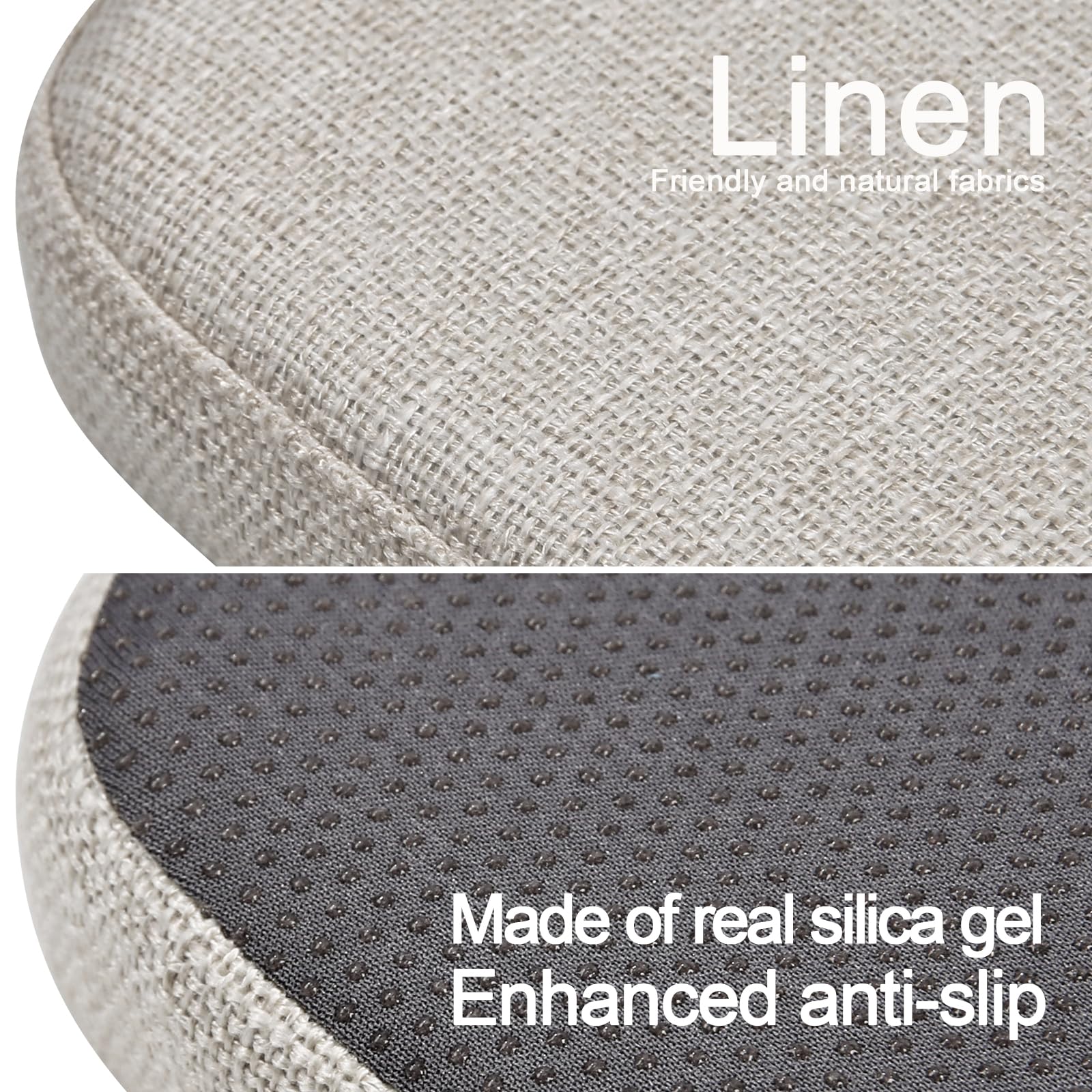 BUYUE Friendly Woven Fabric - Cojines magnéticos de 14 x 14 pulgadas para sillas de metal, juego de 4, almohadillas de asiento antideslizantes mejoradas para comedor, cocina, cafetería, sillas