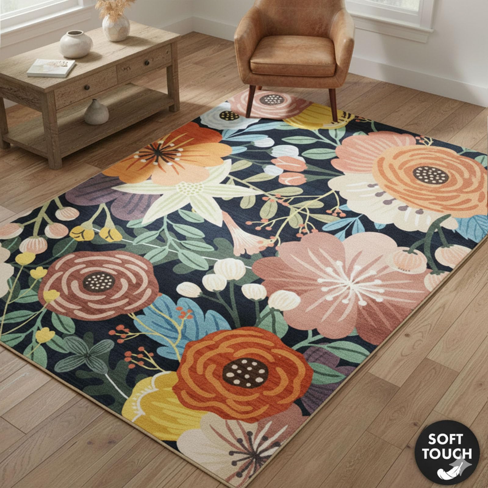 KARAT Tapis à poils courts 160 x 230 cm – Tapis antidérapant lavable, pour salon, chambre d'enfant et couloir, Tropica