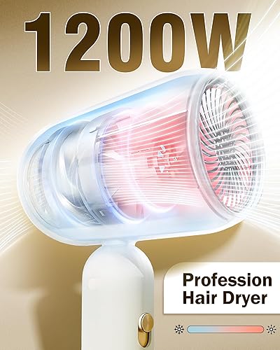 Miniatura 4 de Secador de pelo con difusor de secado rápido y ligero para suave, brillante, 2 ajustes de calor y velocidad profesional secador de pelo para todo