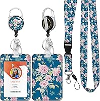 Vista 10 de Soporte para tarjetas de identificación con cordón, soporte retráctil para tarjetas de identificación, correa desmontable para el cuello con carrete