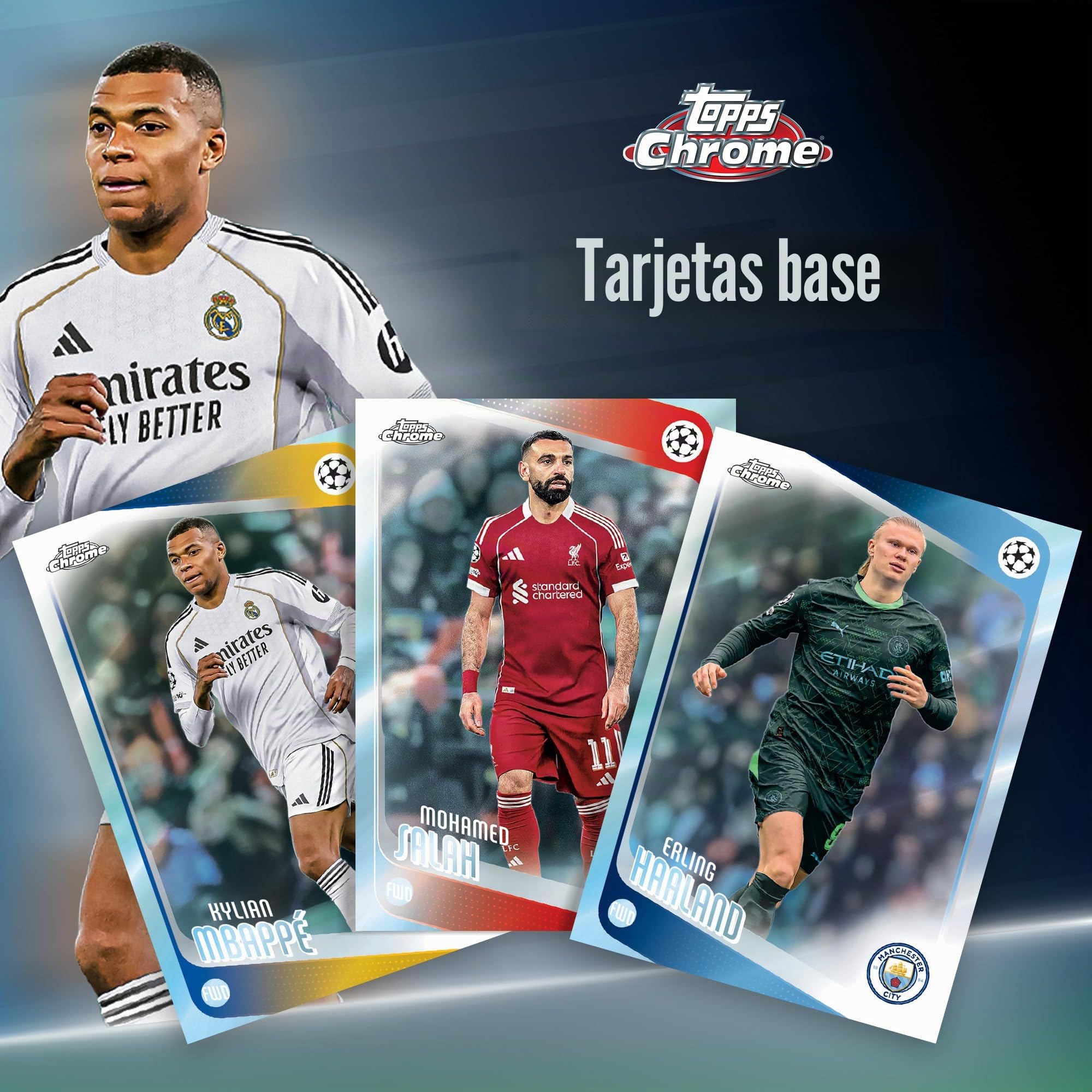 2025-26 Topps Chrome UEFA Club, competiciones de fútbol, sellado de fábrica, caja mega