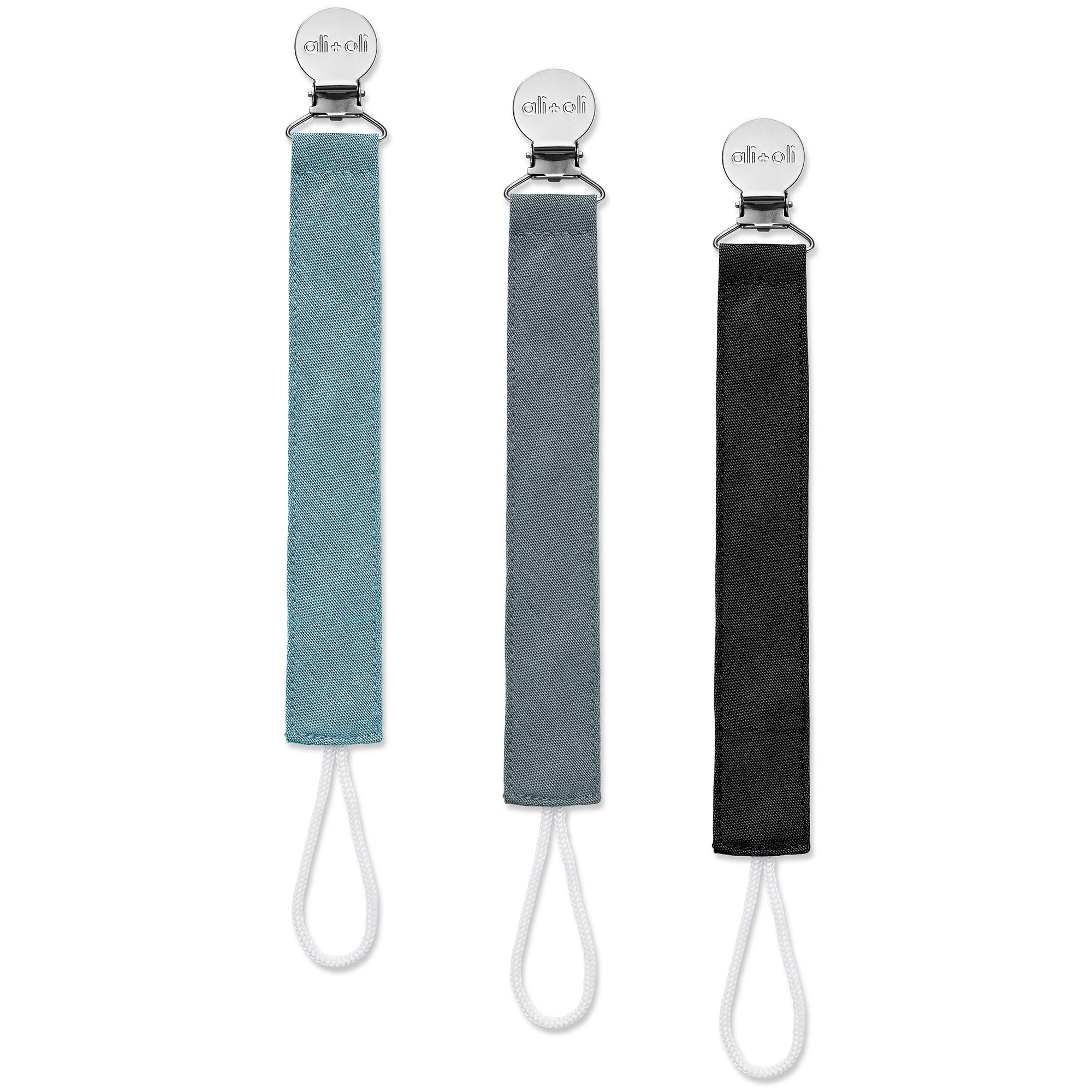 Ali+OliPacifier Clips (Set of 3) Linen - Night