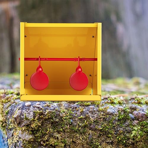 Miniatura 6 de Trampa para pistola BB, objetivo de Airsoft, objetivo de pistola de pellets, con 10 objetivos de papel, siluetas de metal restablecidas, objetivos