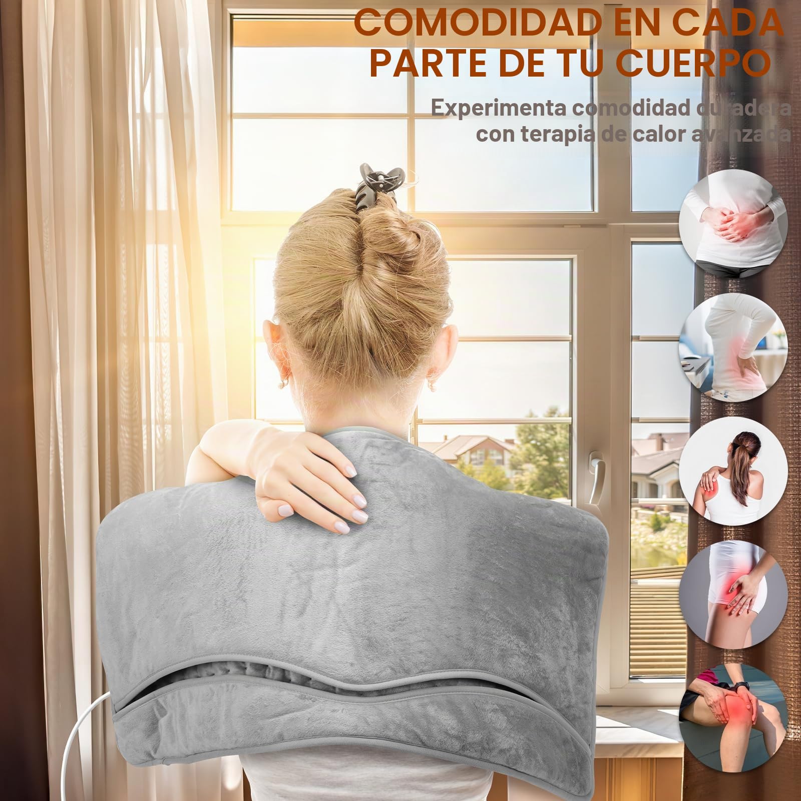 Anpress Calientapiés Eléctrico, Calentador de Pies Fríos para el Hogar y la Oficina, Calienta Pies Electrico, Terapia de Calor Relajante, Calentamiento Rápido Calienta Pies para Mujer Hombre, 74*40cm