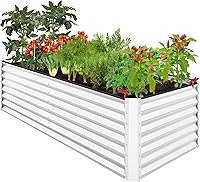 Vista 52 de Best Choice Products Cama de jardín elevada de metal para exteriores de 6 x 3 x 2 pies, maceta de raíces profundas para verduras, flores, hierbas