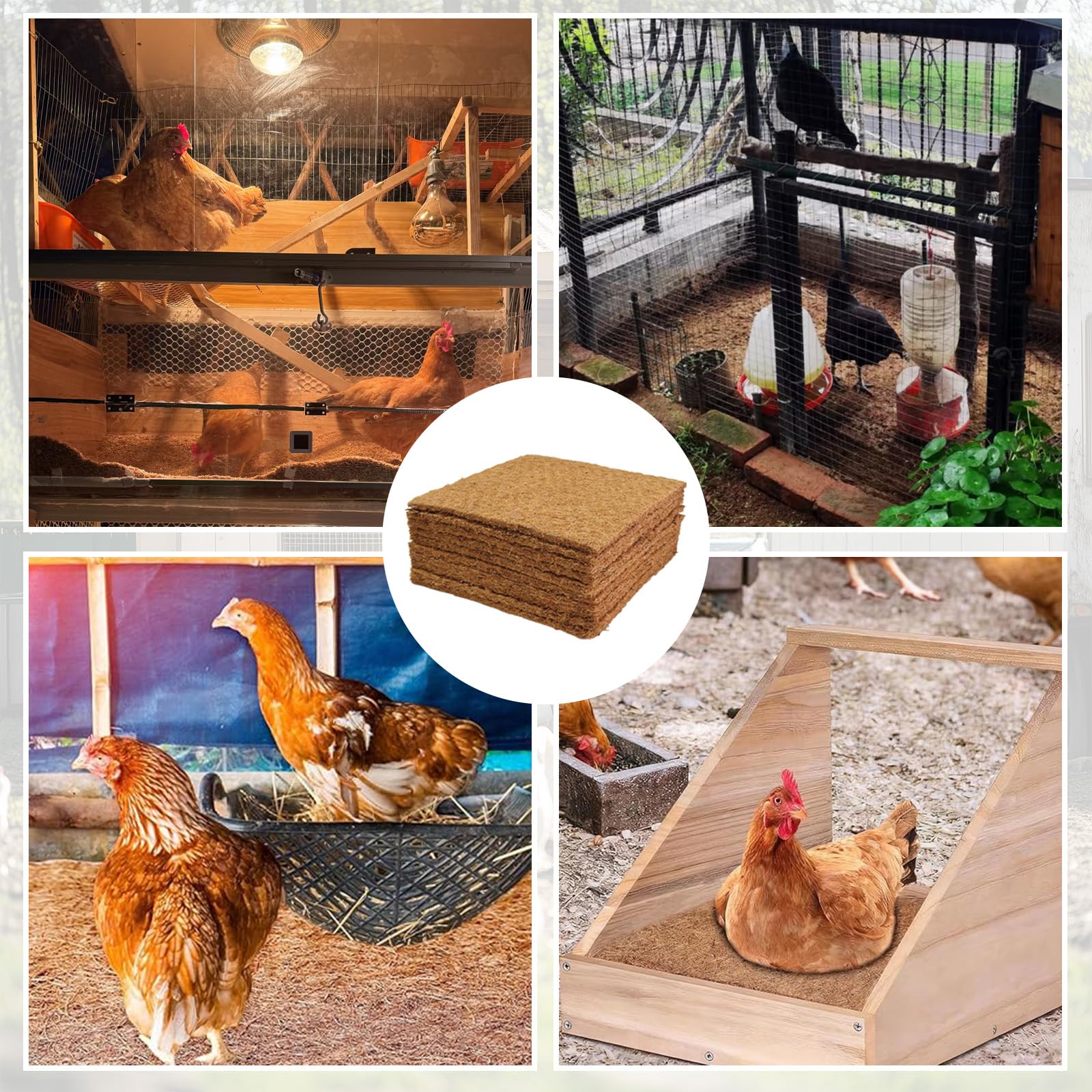 10 Nido Per Galline Ovaiole, Tappetini Per Nido Di Pollo Per Nidificare Galline, Ispessimento, Tappetino In Cocco, Riutilizzabili, Accessori Per La Protezione Di Pollaio E Uova (10, 30 x 30 cm)