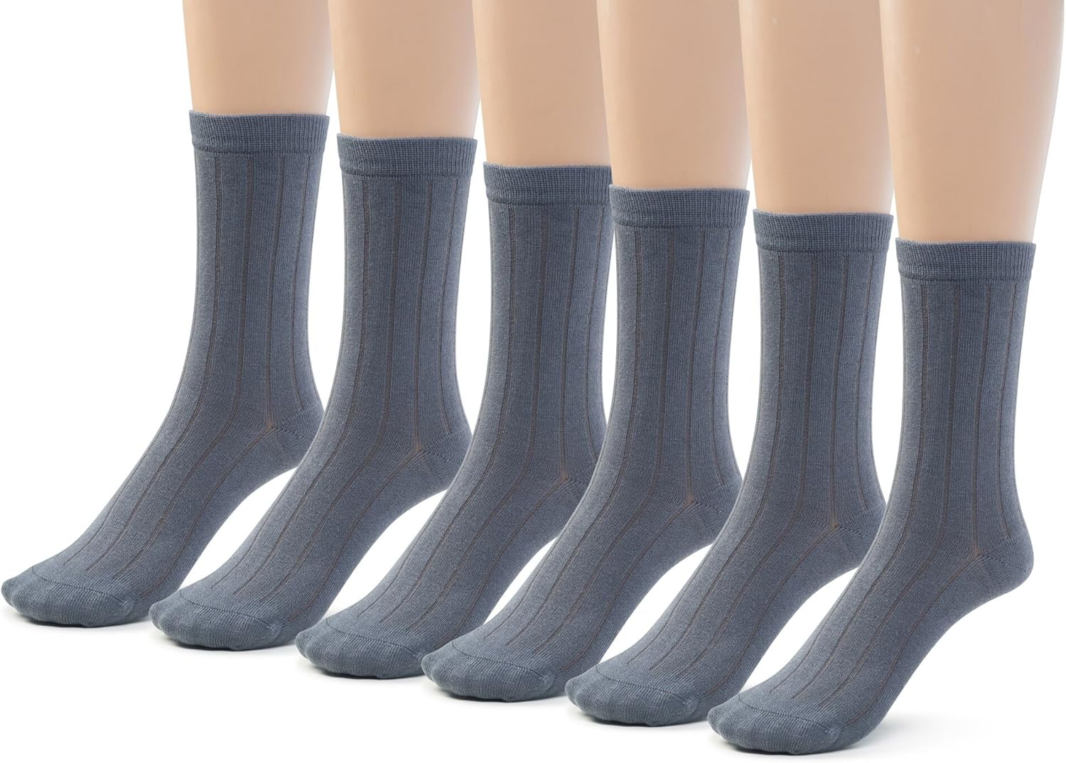 Silky Toes Kids Seamless Sensory Crew Socks | Viscose from Bamboo Lightweight Dress Socks for Boys & Girls, 3-6 Pack