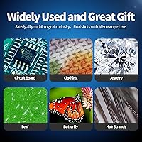 Vista 6 de Mini microscopio de teléfono con lente CPL/6 cuentas de luz LED, microscopio de bolsillo 200X con teléfono universal, accesorio de lente compatible