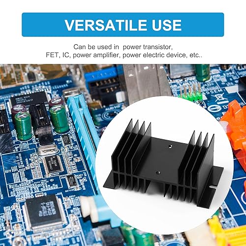 Miniatura 7 de uxcell Disipador de calor de aluminio negro 4.9 "x 2.8" x 2"12.5 x 7 x 5 cm Aletas de enfriamiento disipador de calor disipador de calor para relé
