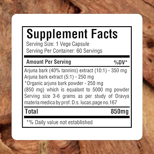 Miniatura 3 de Arjuna  Terminalia Arjuna  Suplemento de bienestar tradicional  60 cápsulas vegetales