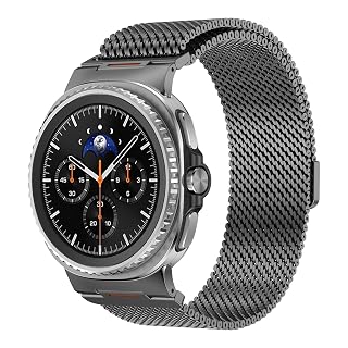 Magnetic Metal Mesh Loop Compatible with Samsung Galaxy Watch 8 Strap 40mm 44mm Stainless Steel Band for Galaxy Watch 8 Classic Strap 46mm Milanese (No Watch) (Black)