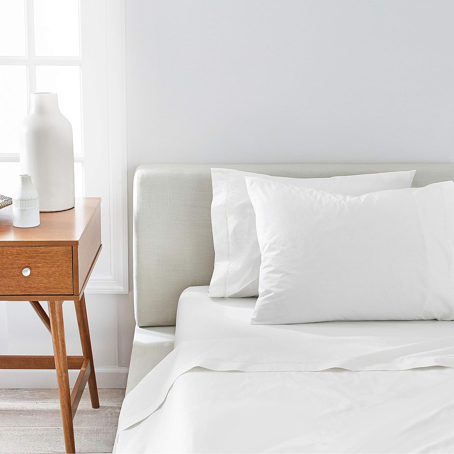 One-Day Sale: Up to 70% Off Splendid Home Washed Percale Sheet Set, Queen, Bright White