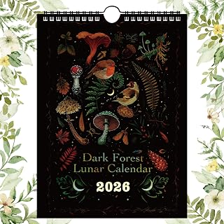 Dark Forest Lunar Calendar 2026 Contains 12 Original Illustrations Drawn Throughout The Year 12 Monthly Colorful Wall Calendar for Home and Office Art House Decor 11" x 8"