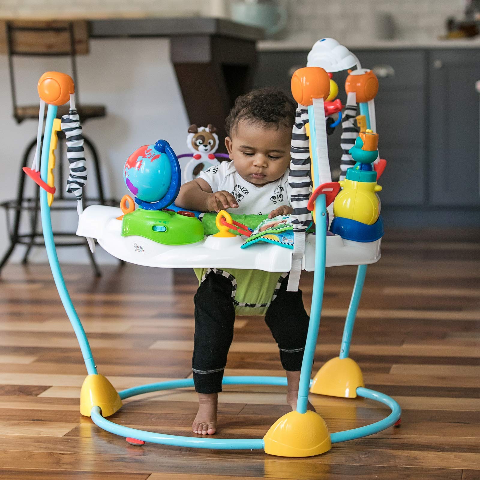 Baby Einstein, Aire d'éveil à Rebonds Journey of Discovery, Hauteur Réglable, Développement de la Motricité, Lumières et mélodies, 6 mois et plus
