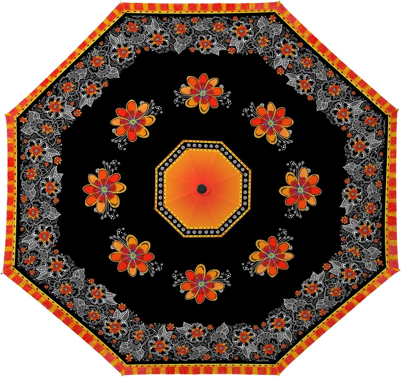 RainCaper Laurel Burch Reverse Inverted Windproof Reverse Opening Upside Down Umbrella with C-shaped Handsfree Handle
