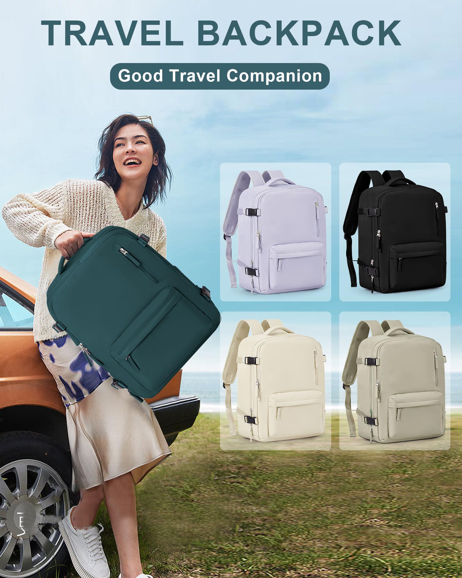 BJLFS Borse da Cabina per Ryanair 40×20×25 Bagaglio a Mano Easyjet 45×36×20 Borsa Zaino da Viaggio, Zaino da trekking,Zaino Casual per laptop da 14 pollici per scuola