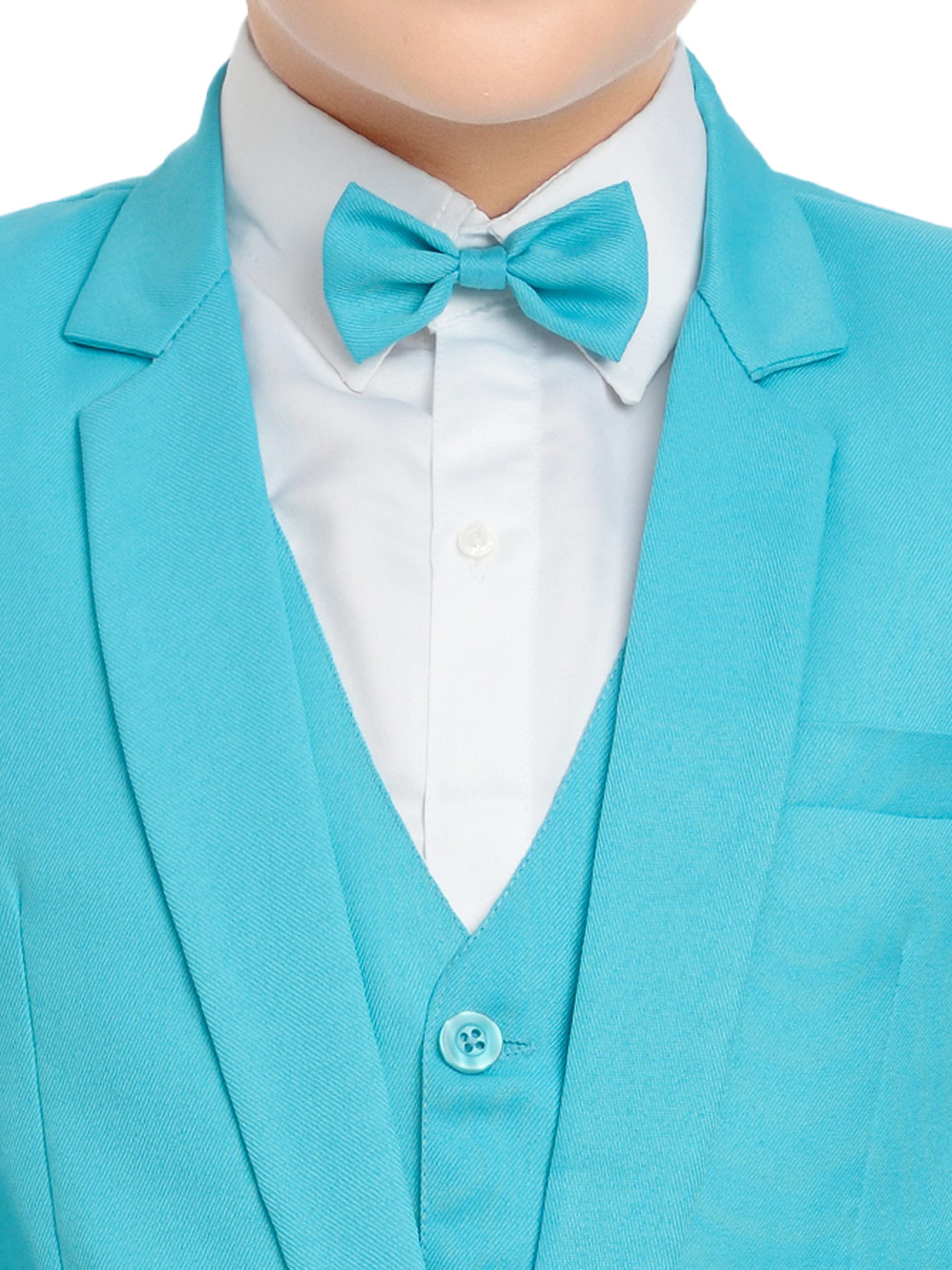 Jeetethnics Boys Blue Coat Suit Set with Waistcoat Shirt and Trousers (9088) 2