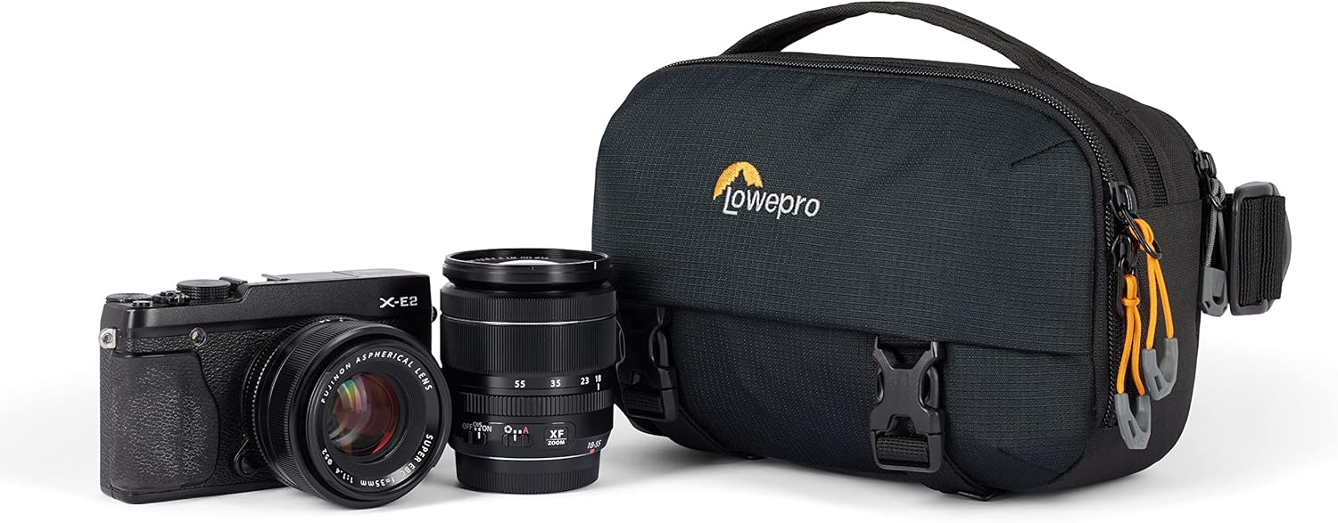 Lowepro Trekker Lite Hp 100, Compact Camera Backpack with Tablet Pocket, Camera Bag for Crop-Sensor Mirrorless, Ultracinch Compression System, Black